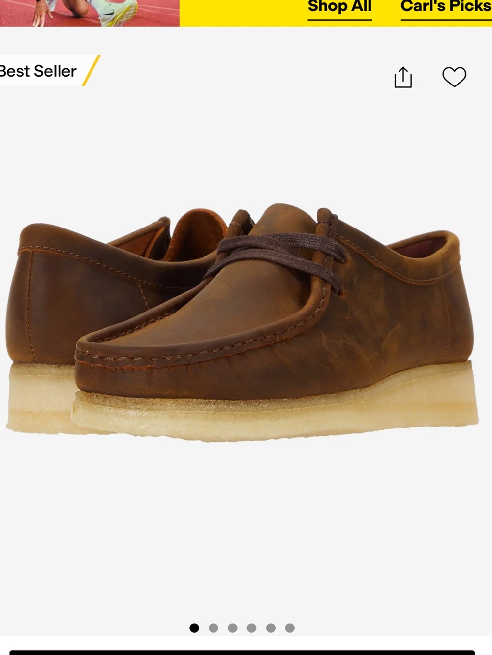 Clark’s Wallabee Chukka in Beeswax Leather Womens 9